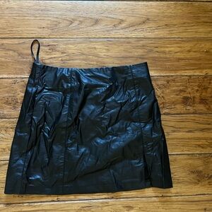 Leather mini skirt